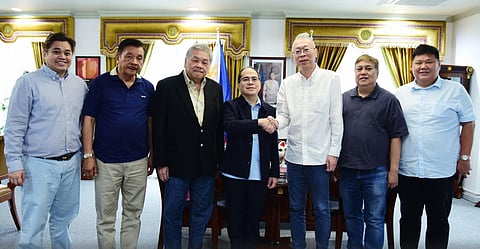 (From Left to Right): PEZA Investment Promotion Partner Jayson Sze; Adriano Timoteo; MECO Board of Director Wilson Tecson, PEZA DG Tereso Panga, and representatives from PLG Prime Global Co. Ltd.