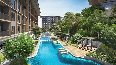 Pico Terraces, a luxurious resort within a resort tucked away in a stunning leisure estate in Pico de Loro Cove, provides resort-style amenities, including a 500-square-meter cascading pool complex, a nature trail, an outdoor fitness lawn, an indoor gym and a multi-purpose green.