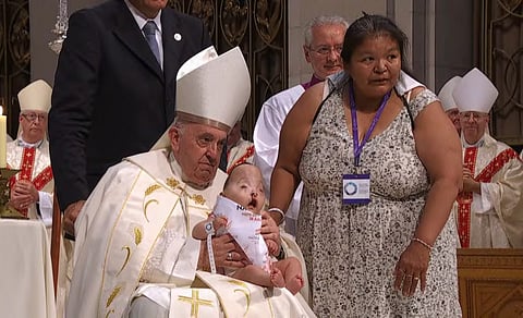 A kiss, a blessing, a moment of grace: Baby Everly and Pope Francis