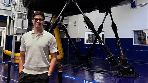 Alden Richards visits Alpha Aviation Group in Clark, Pampanga as he pursues his dream of becoming a pilot.