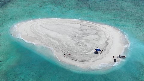 SANDY Cay as seen from a patrolling plane.