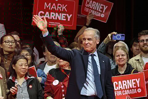 CANADA’s Prime Minister and Liberal Party leader Mark Carney waves to supporters at a victory party in Ottawa, Ontario on 29 April 2025.