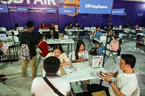 Jobseekers participate in a job fair at SM City Sta. Mesa which was held last month. The Department of Labor and Employment is teaming up with different agencies and private companies for nationwide Labor Day Job Fairs on 1 May.