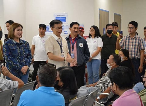Department of Migrant Workers Secretary Hans Cacdac delivers a speech during the third founding anniversary celebration of the OFW Hospital under the theme, “Tatlong Taong, Serbisyo Alay ng Kawaning Pangkalusugan sa mga Bagong Bayani” in San Fernando, Pampanga on Friday, 2 May.