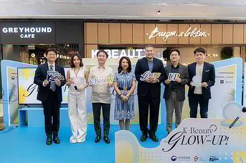(from left) Park Younghee, Director of the Korea Tourism Organization-Manila Office; Kyline Alcantara, former Honorary Ambassador of KTO; Lee Sang Hwa, Ambassador of the Republic of Korea to the Philippines; Christina Garcia Frasco, Secretary of the Department of Tourism; Joaquin San Agustin, executive vice president for Marketing of SM Supermalls; Kim Myeongjin, Director of the Korean Cultural Center in the Philippines; and Kwak Yongho, general manager of Amorepacific.