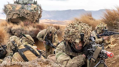 NEW Zealand soldiers take positions in this file photo as the Philippines and New Zealand strengthen defense ties with a newly signed pact. National Security Adviser Eduardo Año says the agreement underscores both nations’ commitment to peace, security, and international law — without targeting any specific country.