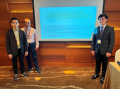 (From left) Dr. Ronaldo Cabauatan, Dr. Arindam Bandopadhyaya and Ariston Gomez.