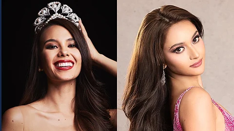 Miss Universe Catriona Gray congratulates Ahtisa Manalo, her Binibining Pilipinas 2018 batchmate, on being crowned Miss Universe Philippines 2025.