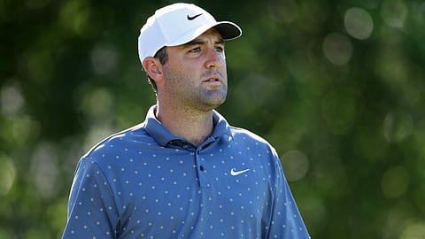 Top-ranked Scottie Scheffler of the United States seized an eight-stroke lead after the third round of the PGA Tour CJ Cup Byron Nelson tournament