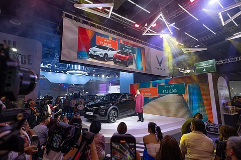 VINFAST Philippines deputy CEO for Sales and Business Growth Noel Ignacio discusses the newly launched VF 6 during the brand presentation at MIAS 2025.