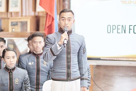 TOP One Cadet 1CL Jessie Jr. Ticar answers queries from the media.