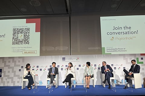 AEV’s chief reputation and sustainability officer Ginggay Hontiveros-Malvar (third from left) shares how the OneNewAboitiz Sustainability Framework guides the Group in turning ESG commitments into real, measurable impact across its diverse businesses.