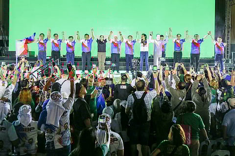 VP Sara Duterte endorses DuterTEN of the PDP-Laban at the Miting de Avance in Liwasang Bonifacio in Manila on 08 May 2025.