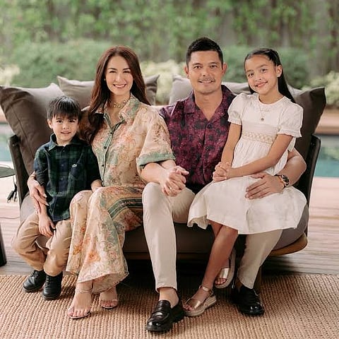 Marian River and her husband Dingdong Dantes with their children Zia and Sixto.