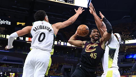 Donovan Mitchell barrels his way to a 43-point performance to lead the Cleveland Cavaliers to a 126-104 win over the Indiana Pacers in their NBA playoff series.