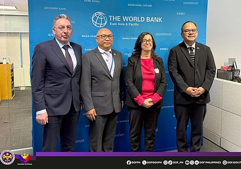 The Department of Finance held a bilateral meeting with World Bank Regional Vice President for East Asia and Pacific Manuela Ferro on 23 April 2025 in Washington, D.C. to align development strategies and identify new initiatives for partnership. At the meeting are (from left) WB country director for the Philippines Zafer Mustafaoglu, International Finance Group Undersecretary Joven Balbosa, World Bank regional vice president for East Asia and Pacific Manuela Ferro and Finance Undersecretary Jerome Oliveros.