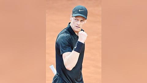 JANNIK Sinner flaunts his might, booking a 7-6 (7/2), 6-3 win over Francisco Cerundolo to advance to the quarterfinals of the Italian Open.