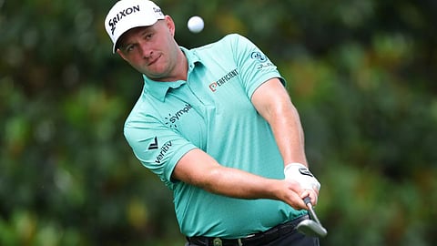 World number nine Sepp Straka of Austria practices a chip shot in his final practice round for the 107th PGA Championship at Quail Hollow