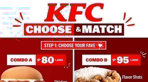 Create your perfect KFC combo with Choose and Match offer