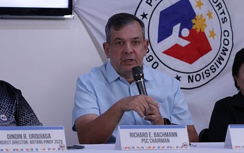 BIG PLANS. Philippine Sports Commission Chair Richard Bachmann talks about the Batang Pinoy National Championships during the Philippine Sportswriters Association Forum at the PSC Conference Room in Manila on Tuesday (May 20, 2025). The multi-event competition for athletes aged 17 and below will be held in General Santos City on Oct. 25 to 30.
