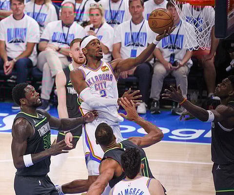 SHAI Gilgeous-Alexander spearheads a fierce second-half rally to lead the Oklahoma City Thunder to a 114-88 win over the Minnesota Timberwolves in Game 1 of their NBA Western Conference finals series.