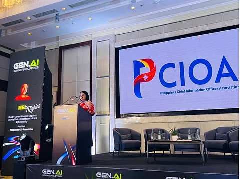 Mel Migriño, Gogolook Philippines Country Head, during the Gen AI Summit Philippines 2025 at the Sheraton Manila Hotel in Paranaque City.