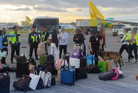 AIRPORT police and K-9 units carry out extensive explosive detection procedures at the Ninoy Aquino International Airport Terminal 3 following a bomb threat that turned out to be a hoax.