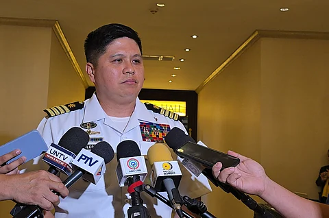 File photo of Navy spokesperson Capt. John Percie Alcos (Photo by Lade Kabagani)
