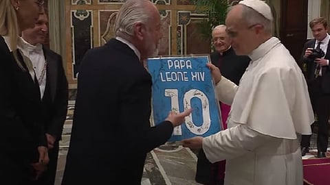 Pope Leo XIV welcomes Serie A champs Napoli to Vatican