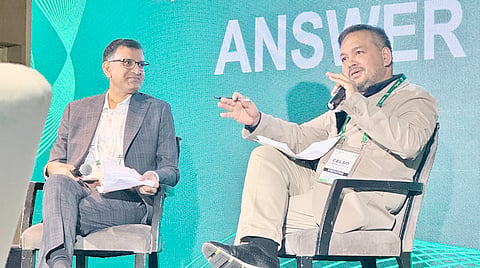 AboitizPower’s Transition Business Group president and COO Celso Caballero III (right) engages with Schneider Electric Business Consulting senior director Kishore Natarajan during a fireside chat on Schneider Electric’s Innovation Day, which marked its 30th anniversary in the Philippines.