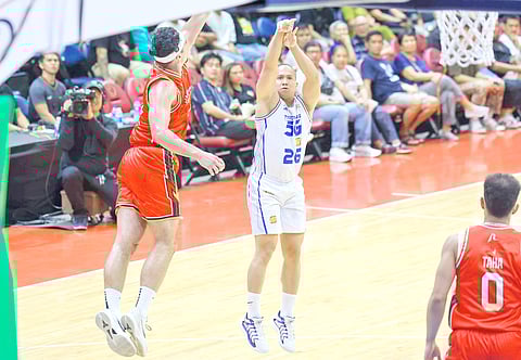 Almond Vosotros fires his way to 12 points in TNT’s 94-70 win over NorthPort in their PBA Philippine Cup game Friday at the Smart Araneta Coliseum.