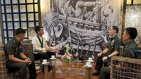 AMBASSADOR of Japan to the Philippines Endo Kazuya meets with Armed Forces of the Philippines officials during the 38th anniversary celebration of the AFP General Headquarters and Headquarters Service Command at Camp Aguinaldo.