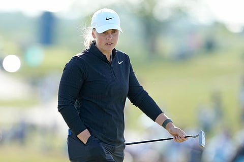 MAJA Stark of Sweden reacts on the 18th green during the third round of the U.S. Women's Open presented by Ally 2025 at Erin Hills Golf Course on May 31, 2025 in Erin, Wisconsin.