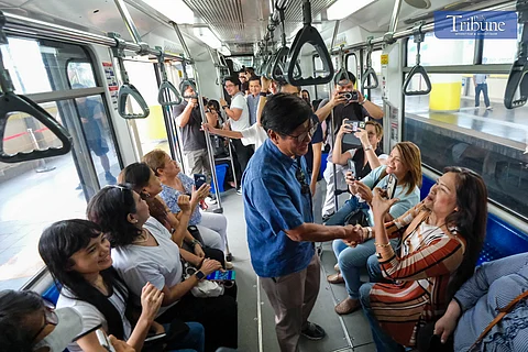 President Ferdinand R. Marcos Jr. rides the MRT