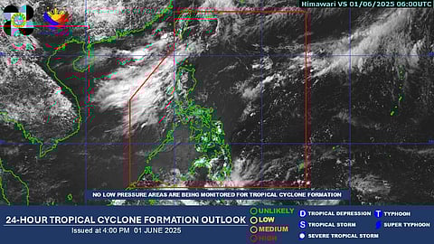 SATELLITE image of the Philippines from PAGASA on Sunday, 1 June 2025