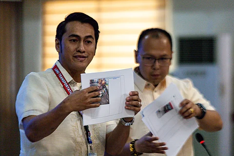Officials from the Land Transportation Office and Metropolitan Manila Development Authority display the reports depicting those motorists who are evading the No Contact Apprehension Policy being implemented in major thoroughfares in Metro Manila. Reports said that there are some motorcycle riders who share so-called ‘creative’ ways to evade the NCAP on social media.