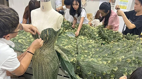 CJ Opiaza's iconic green gown