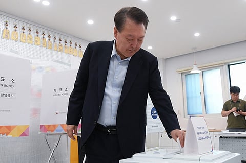 SOUTH Korea's ex-president Yoon Suk Yeol votes at a polling station during the presidential election in Seoul on 3 June 2025.