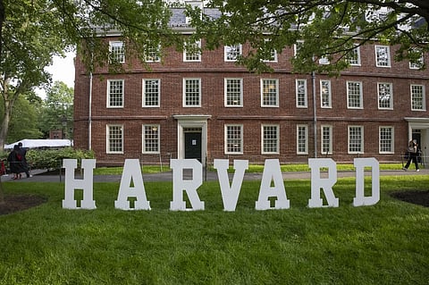 (FILES) A Harvard sign is seen at the Harvard University campus in Boston, Massachusetts, on 27 May, 2025. US President Donald Trump on 4 June 2025 announced a ban on visas for foreign students who are set to begin attending Harvard University, ramping up his administration's crackdown on higher education.
