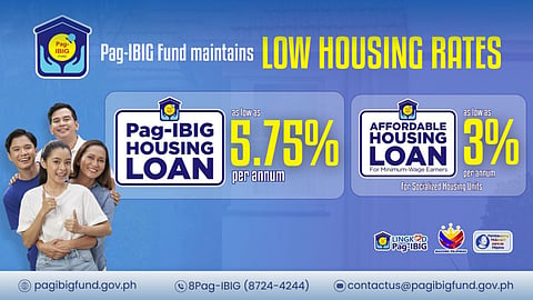 PAG-IBIG Fund will maintain low housing loan interest rates until the end of 2025 to help more Filipino workers afford homeownership.