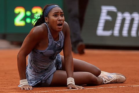US Coco Gauff celebrates after winning her women's singles final match against Belarus' Aryna Sabalenka on day 14 of the French Open tennis tournament on Court Philippe-Chatrier at the Roland-Garros Complex in Paris on June 7, 2025.