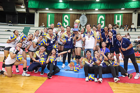 National University Nazareth School captures its first-ever 2025 Shakey’s Girls Volleyball Invitational League (SGVIL) Rising Stars Cup Division 1 crown after a five-set final win over Bacolod Tay Tung.