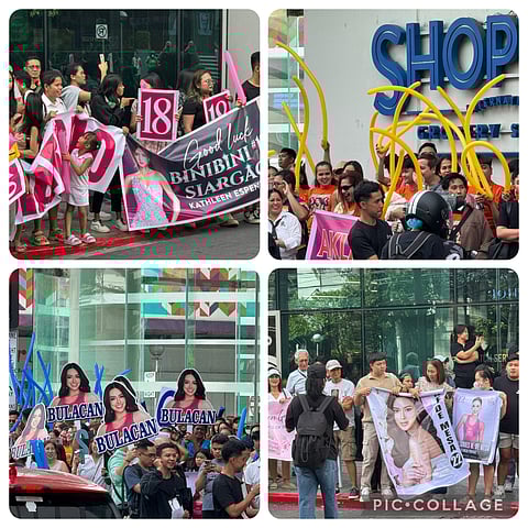 Pageant fans await the annual Binibining Pilipinas Parade of Beauties