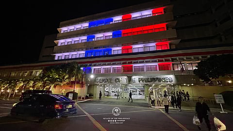 THE Senate building illuminated in celebration of Independence Day.