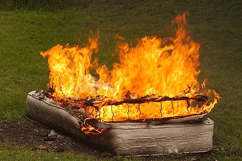 Burned mattress spark huge blaze