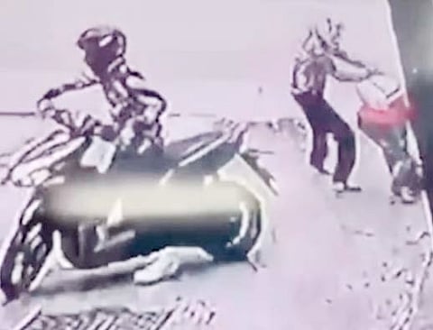 The screengrab of the CCTV footage is shown by the Valenzuela police which depicts how the suspects shot the woman in Barangay Marulas last Thursday afternoon.
