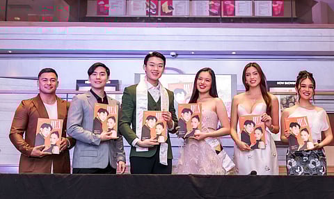 winners of Mr. & Ms. Chinatown Global (from left): Joseph Morris (Australia), Mr. Chinatown Global second runner-up; Aragon Lor (Phl), Mr. Chinatown Global first runner-up; Byron Sng (Malaysia), Mr. Chinatown Global Grand Winner, Khryss Go (Phl), Ms. Chinatown Global Grand Winner; Juliette Louie (HK), Ms. Chinatown Global first runner-up; and Jenina Lui (Australia), Ms. Chinatown Global second runner-up.