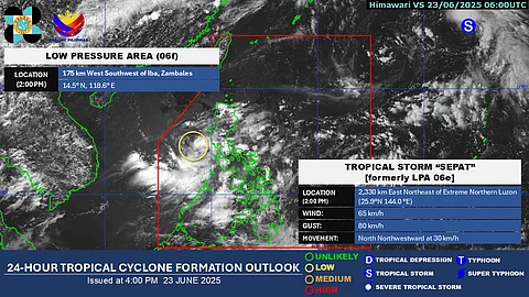 A LOW pressure area over the waters of Zambales and the southwest monsoon brings rain in the western section of the country