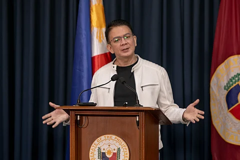 Senate President Francis Escudero answers query from the media regarding the updates on the impeachment trial of Vice President Sara Duterte.