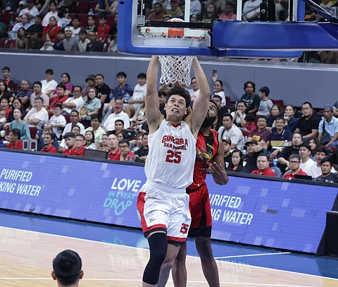 Japeth Aguilar sparks Barangay Ginebra's comeback from 18 points down to beat San Miguel Beer, 73-71, in Game 1 of the PBA Philippine Cup semifinals.